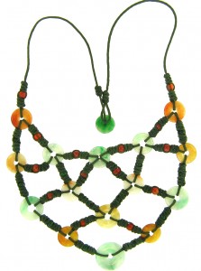 Jade disc choker necklace