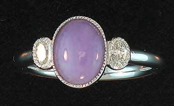 Lavender Jade & Diamond Ring Mason-Kay Design by Kristina