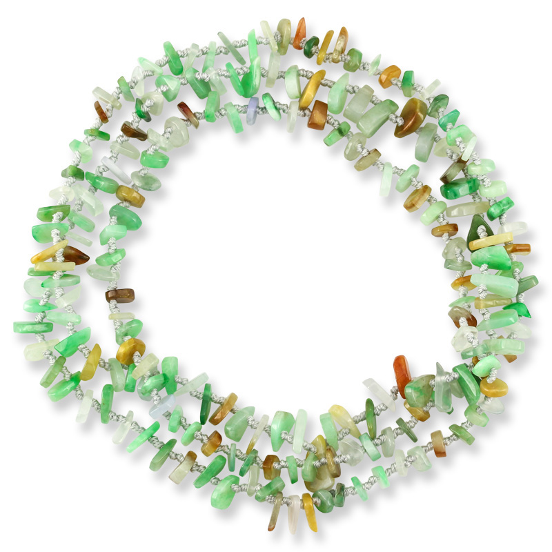 Free-Form Shaped Multi-Color Jadeite Jade Bead Necklace by Mason-Kay Jade