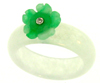 Continuous Water & Green Jadeite Jade Flower Ring
